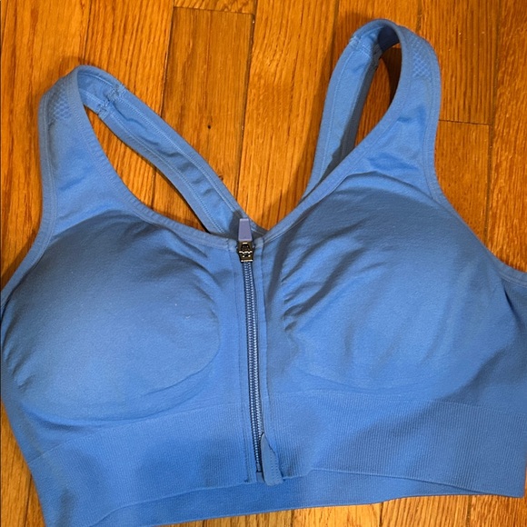 Yogalicious Other - Yogalicious Bright Blue Zip-Front Sports Bra